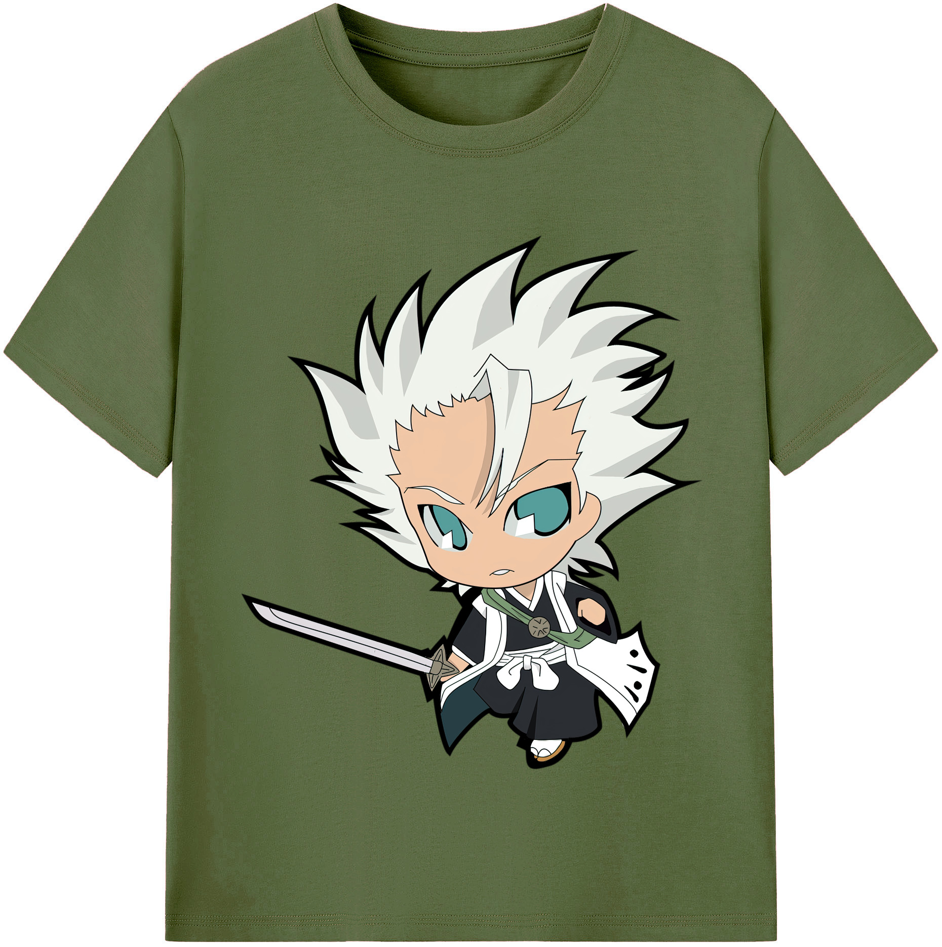（画像用） ブリーチ 日番谷冬獅郎（ひつがや とうしろう） BLEACH Hitsugaya Toushirou 綿100％半袖Tシャツ（フロントプリント）